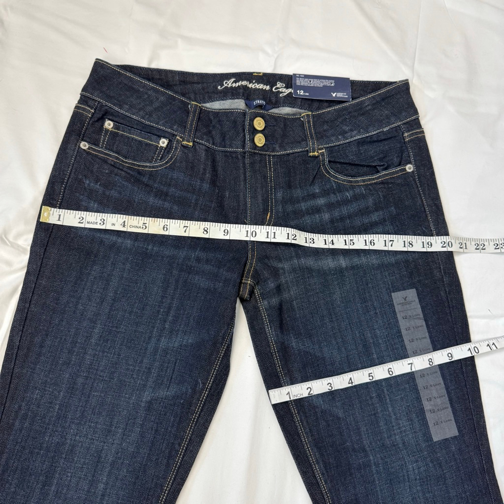 NWT New American Eagle Denim Jeans Artist Boot Cut Flare Women's 12 X Long Y2K - Picture 5 of 14